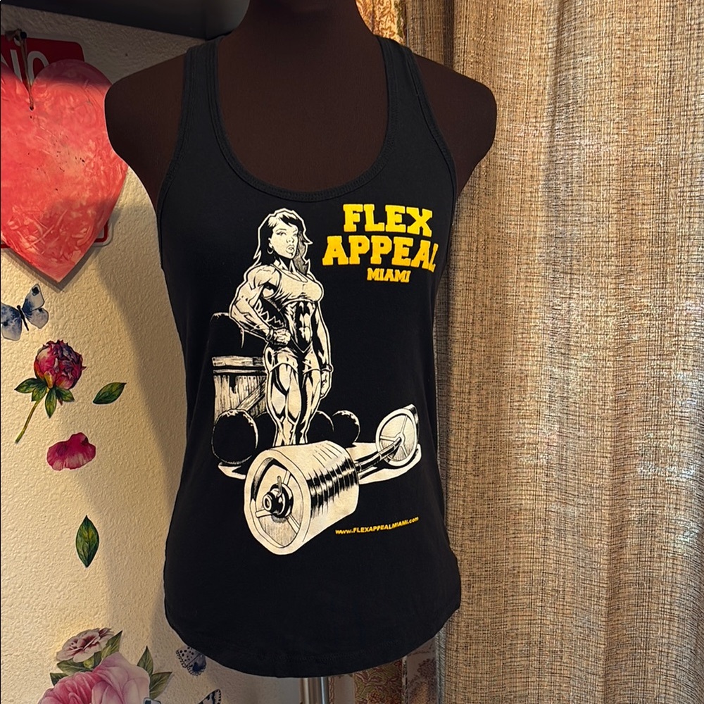 Ideal By Next Level black/ white and yellow graphic tank top t-shirt. Size S.